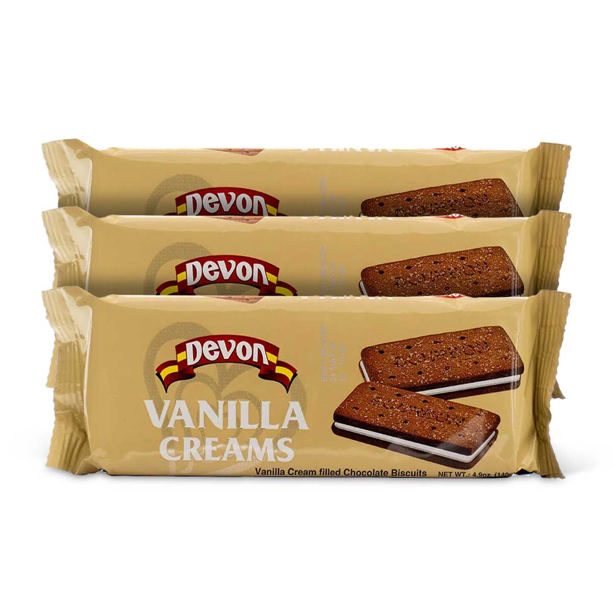 Devon Vanilla Cream Biscuits, 140g (3 Pack)